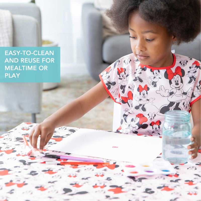 Bumkins Disney Baby Splat Mat for Under High Chair, Babies Toddlers Eating Mess Mat, Waterproof Reusable Cloth for Arts and Crafts, Play Mat for Kids, Floor or Table, Fabric 42inx42in, Minnie Mouse - Image 4