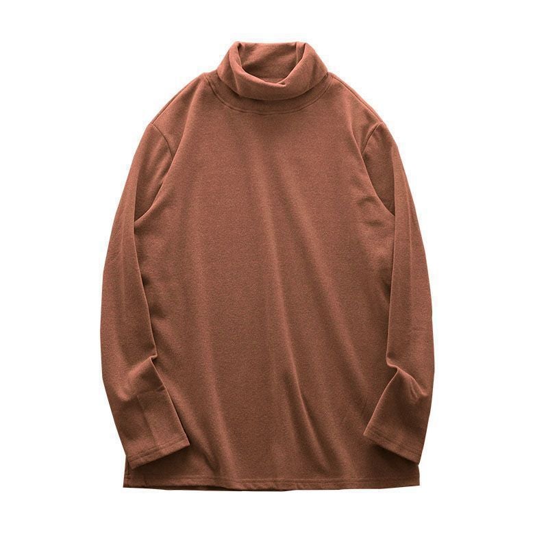 New Mens Polo/Turtle Neck Base Layer Top Winter Warm Bras T-Shirt Fleece Double-Sided Sanding Long Sleeve Inner Top White - Image 5