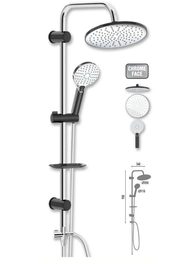 MAAT Art Chrome Black Rain Shower Set | Art Chrome Black Rain Shower Set | Turkish Craftsmanship 