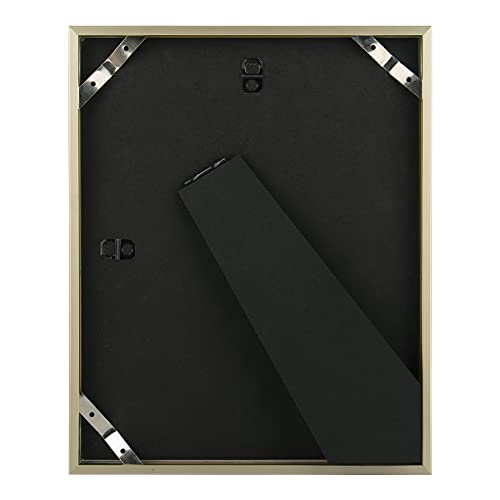 Frametory إطار فريماتوري، إطار صور من الألمنيوم الذهبي 8x10 - مجموعة من 1 - مثالي لعرض صور 5x7 مع إطار أو 8x10 بدون إطار - واجهة زجاجية حقيقية - إطارات جدارية بسيطة للطباعة الفنية والملصقات - Image 5