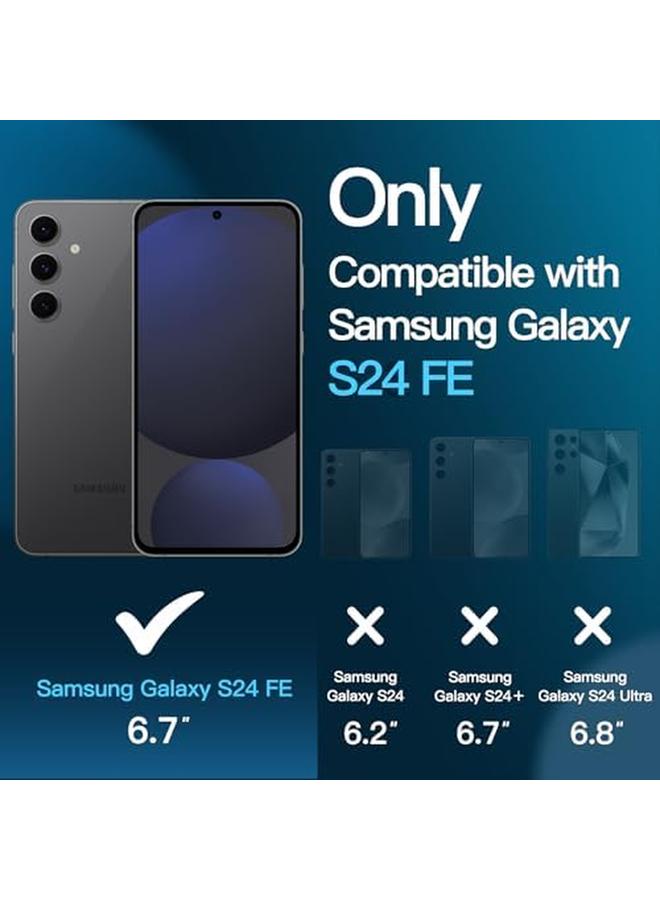 جي تيك واقي شاشة لهاتف سامسونج جالاكسي S24 Fe، غشاء زجاجي مقوى متوافق مع بصمة الإصبع، عبوة من 3 قطع شفافة عالية الدقة - Image 2
