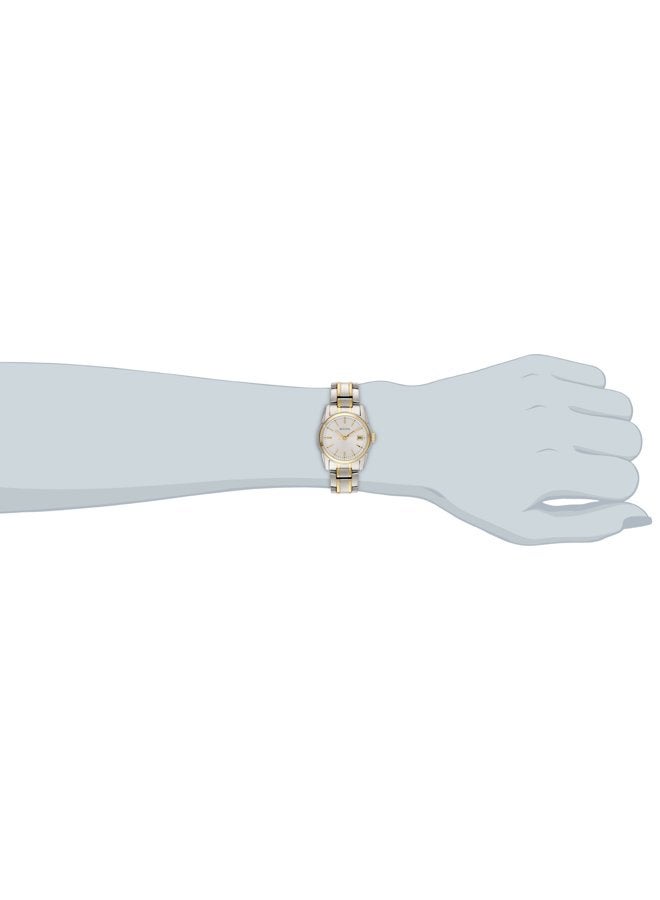 Bulova Ladies' Classic Two-Tone Stainless Steel 3-Hand Calendar Date Quartz Watch, Silver-White Dial (Style: 98M105) - Image 2
