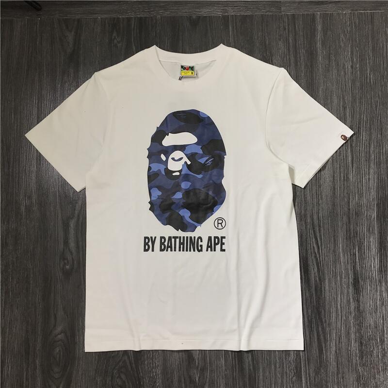 Japanese Trendy Brand Bape Classic Camouflage Ape Head Letter Printed Loose Short-Sleeved T-Shirt For Men And Women Couple - Image 1
