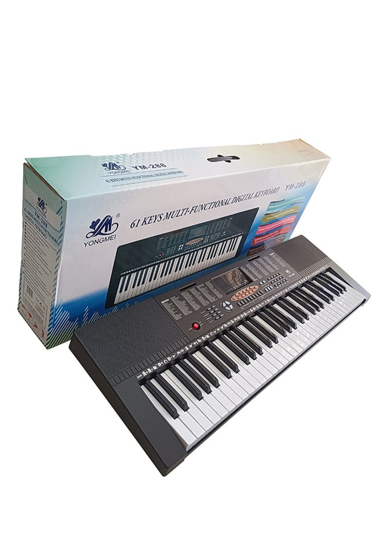 Mike Music - 61-Key Electronic Keyboard with Stand, Microphone & Teaching Modes - Pink, 83.5 cm x 28 cm x 8.5 cm, 2.6 kg, Ideal for Kids & Beginners Black - Image 1