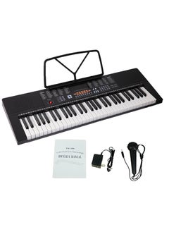 Mike Music 61-Key Electronic Keyboard with Stand, Microphone & Teaching Modes - Pink, 83.5 cm x 28 cm x 8.5 cm, 2.6 kg, Ideal for Kids & Beginners Black  - Image 2