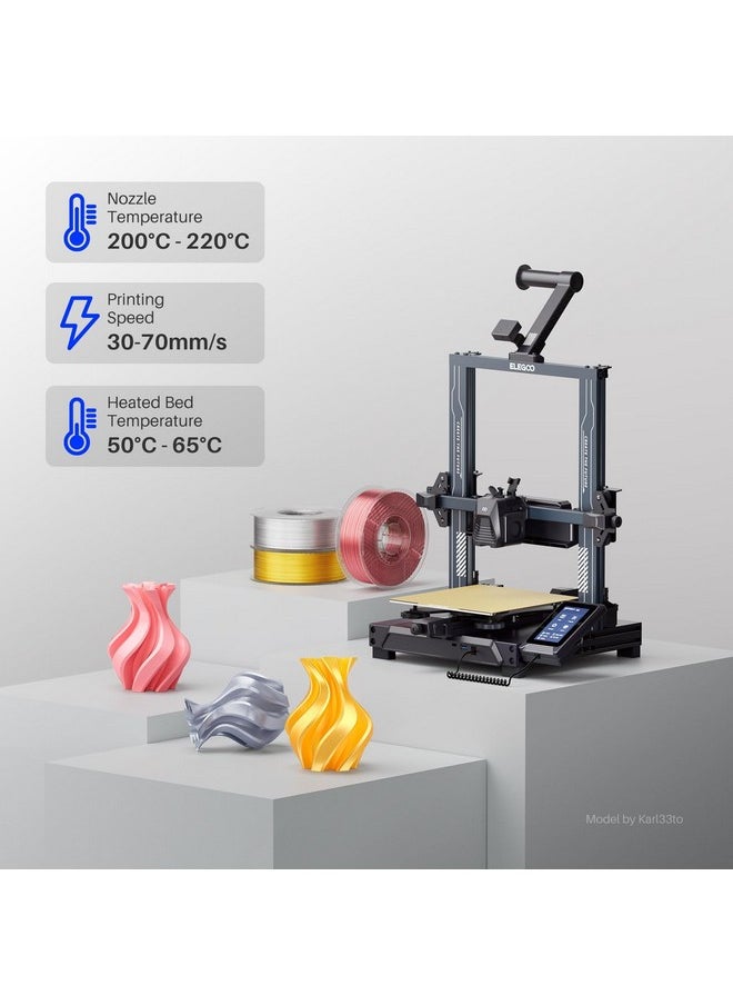 إليجو خيوط ELEGOO Silk PLA 1.75 مم باللونين الذهبي والفضي 2 كجم، دقة أبعاد خيوط الطابعة ثلاثية الأبعاد +/- 0.02 مم، عبوتان من بكرة 1 كجم (2.2 رطل) خيوط الطباعة ثلاثية الأبعاد تناسب معظم طابعات FDM ثلاثية الأبعاد  - Image 5