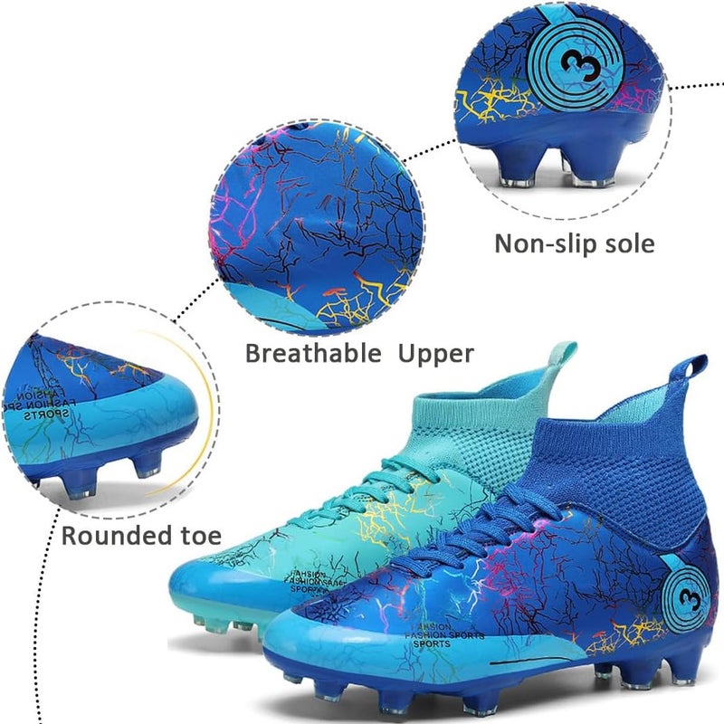 DISRATEBLU Kids Soccer Shoes Boys Football Cleats Professional Athletic Outdoor Trainning Football Shoes Youth Girl Turf Soccer Cleats - Image 2