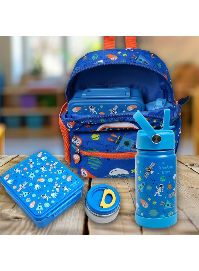 Bamboo Bark Astro-Space Dark Kids Lunch Box – Insulated Lunch Bag for Boys and Girls, Durable and Lightweight, Space Rocket & Planet Design, Perfect for School, Daycare, Travel, and Picnics - Image 4