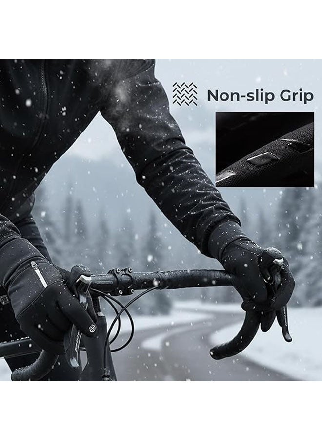 Winter Fingerless Touch Screen Gloves for Men Women Cold Weather Windproof Thermal Sports Gloves with Zippered Pocket - Image 4