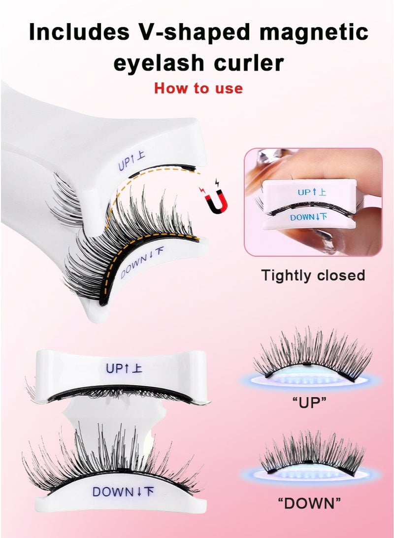 ميرتينج رموش مغناطيسية كاملة للعين قابلة لإعادة الاستخدام مع أداة وضع لا تحتاج إلى غراء مجموعة رموش بمظهر طبيعي سهلة الارتداء والإزالة CT04-1 - Image 2