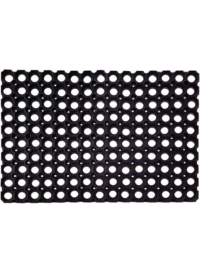 Zaboon سجادة تعقيم مطاطية من مادة البولي فينيل كلوريد للاستخدام الخارجي في المنزل/الحمام/غرفة النوم/موسم الأمطار (41 × 61 سم، أسود) - Image 1