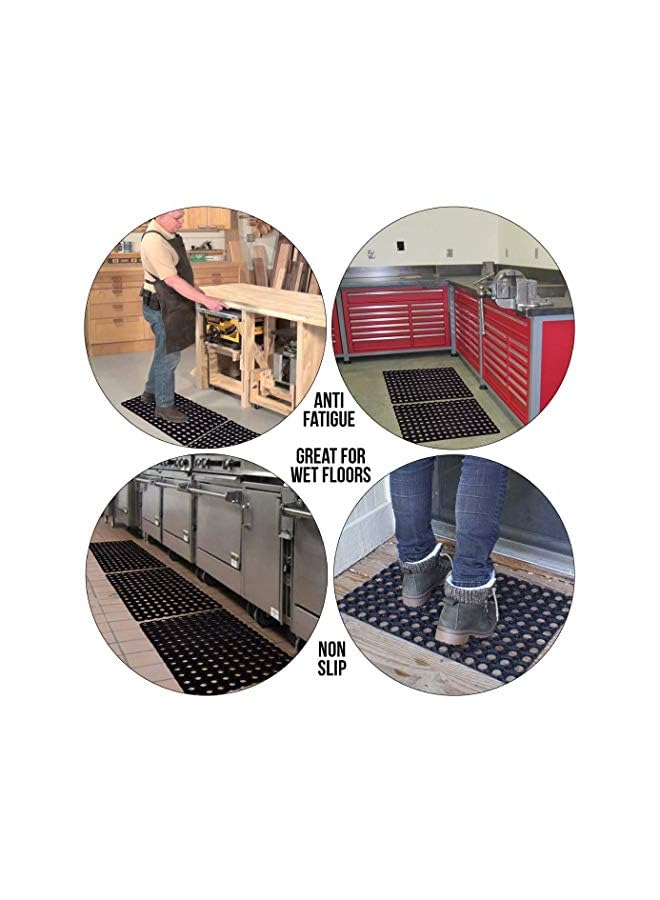 Zaboon سجادة تعقيم مطاطية من مادة البولي فينيل كلوريد للاستخدام الخارجي في المنزل/الحمام/غرفة النوم/موسم الأمطار (41 × 61 سم، أسود) - Image 3