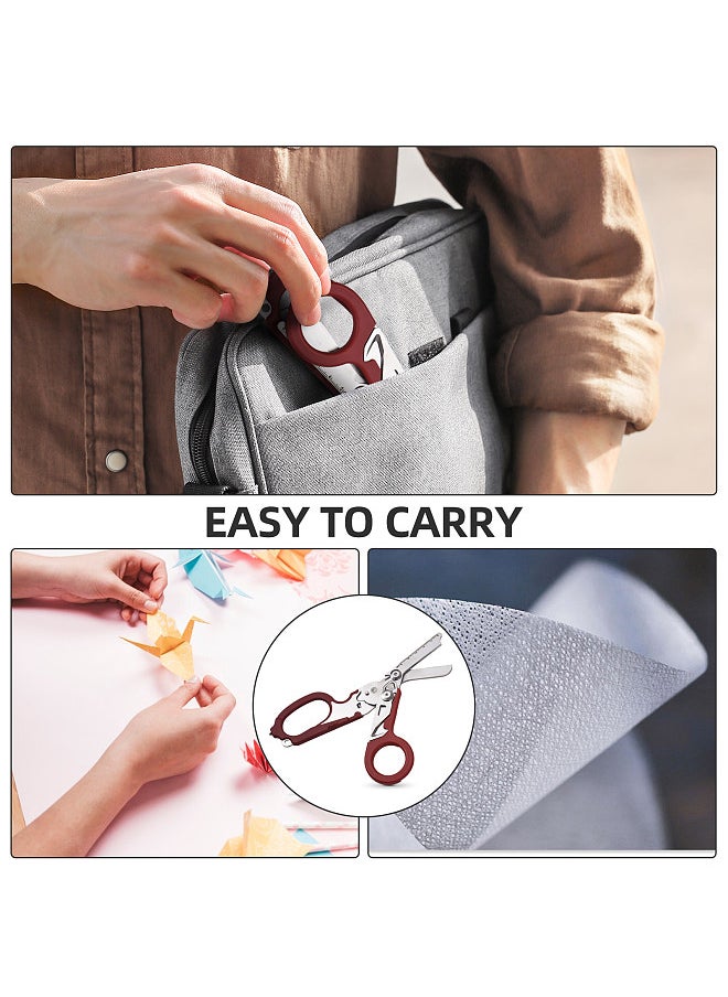Generic Trauma Shear Multi functional Pliers Tool Outdoor Camping Tools Emergency Shears Ruler Band Cutter Glass Breaker Folding Scissors Non-slip Grip  - Image 2