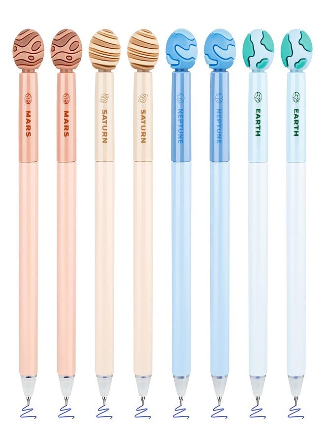 BAYTORY 8Pcs Erasable Gel Pens, 0.5mm Fine Point Rotatable Spinning Rub Out Pen with Erasers, Stress Relief Erasable Pens, Smooth Writing to Use for School Office Student (Blue Ink) - Image 1