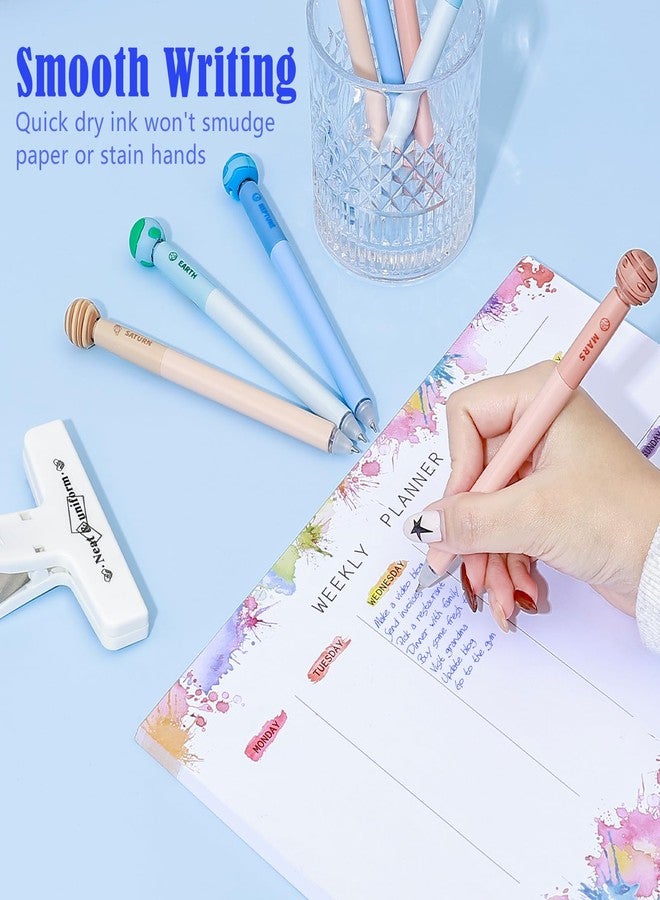 BAYTORY 8Pcs Erasable Gel Pens, 0.5mm Fine Point Rotatable Spinning Rub Out Pen with Erasers, Stress Relief Erasable Pens, Smooth Writing to Use for School Office Student (Blue Ink) - Image 4
