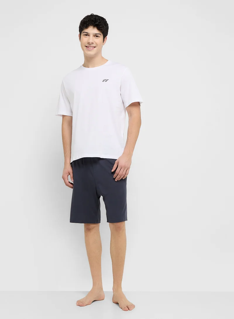 جاك اند جونز JACOMAHA SS TEE AND SHORTS SET W