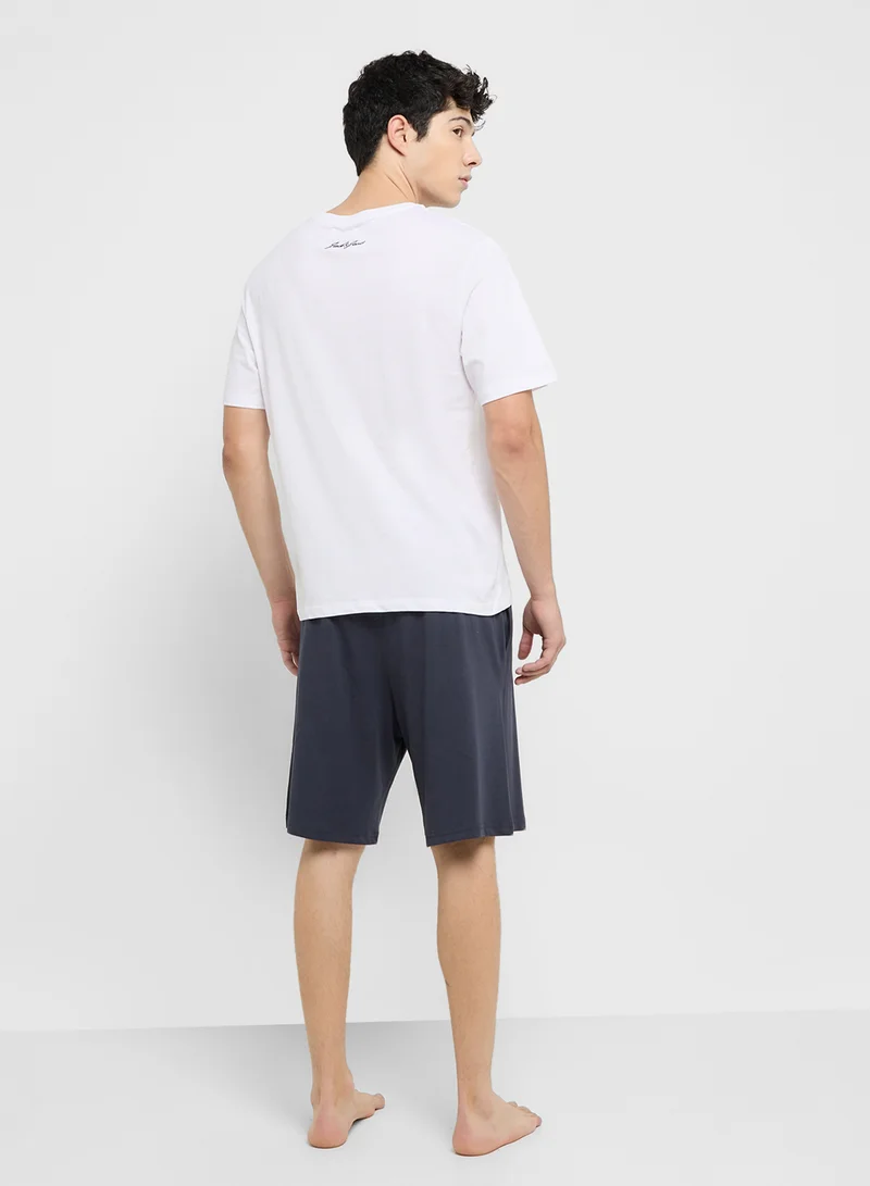 جاك اند جونز JACOMAHA SS TEE AND SHORTS SET W
