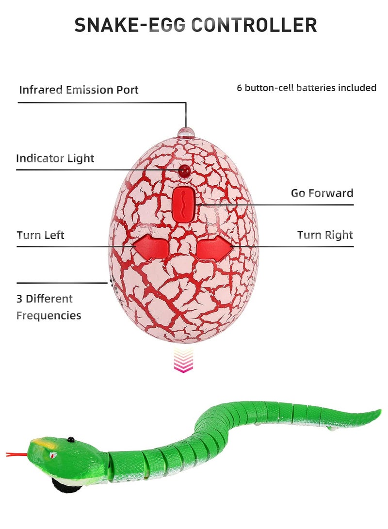 REZZOSS Remote Control Rattle Snake Realistic Robot Snake Toy – RC Animal Prank Toy with Infrared Receiver, Retractable Tongue & Swinging Tail | 3-Directional Movement & 3 Frequencies | Best Birthday & Eid Gift for Kids & Adult Pranksters Ages 6+ - Image 3