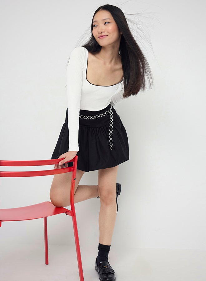 trendyol Ecru Color Block Crochet Detail Slim/Fitted Knitted Blouse - Image 2