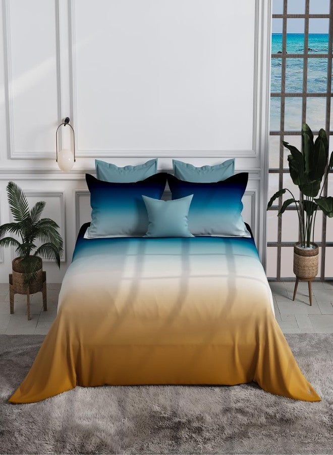 LABHAM® 300TC Tactile Silk Ombre Flat Bedsheet Set- King Size (274 x 274 cm) with 2 Pillow Covers (46 x 69 cm) | HD Digital Print | Ultra-Soft & Butterly Smooth | Shades - Image 2