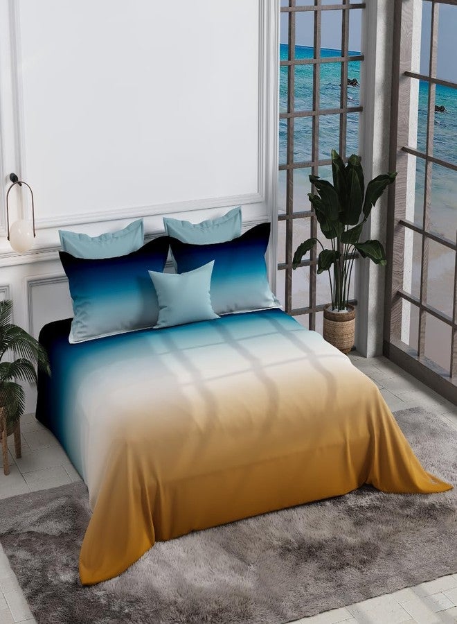 LABHAM® 300TC Tactile Silk Ombre Flat Bedsheet Set- King Size (274 x 274 cm) with 2 Pillow Covers (46 x 69 cm) | HD Digital Print | Ultra-Soft & Butterly Smooth | Shades - Image 3