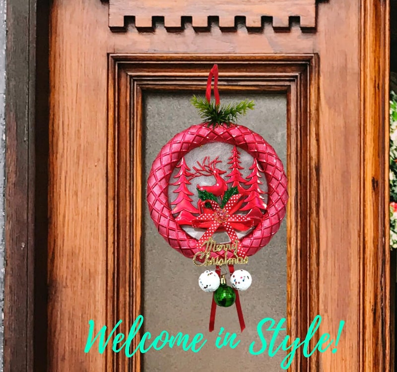 Quarya Christmas Decoration Wreath Wall Hangings for Home Front Door Wall Room Xmas Party Decorations Merry Christmas Decorative Items for Home Office Decor (1 pc) - Image 3
