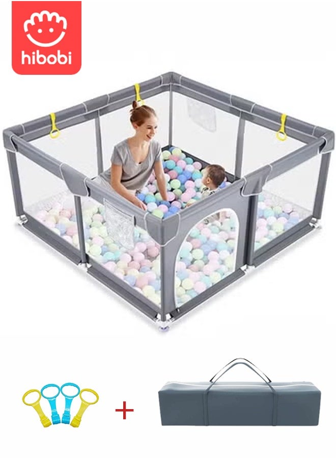 hibobi Playpen for Baby and Toddlers, Toddler Playpen for Apartment, Indoor & Outdoor Kids Activity Play Fence 200x180x66cm  - Image 1