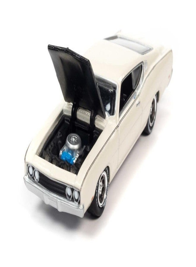 Round 2 1969 Torino Talladega Wimbledon White with Matt Black Hood Classic Gold Collection Series Limited Edition to 10548 Pieces Worldwide 1/64 Diecast Model Car by Johnny Lightning JLCG028-JLSP222A - Image 1