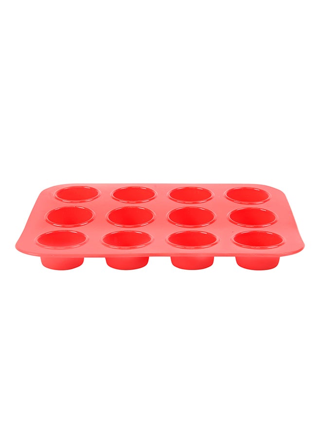 zeal 3-Piece 12-Hole Mini Muffin Mould Set Red 24x18.5x2cm