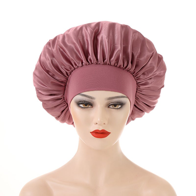 Elastic Wide-Brim Sleep Cap for Women White - Image 5