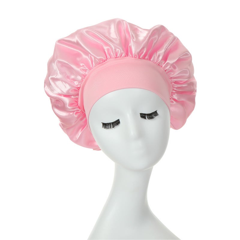 Elastic Wide-Brim Sleep Cap for Women White - Image 2