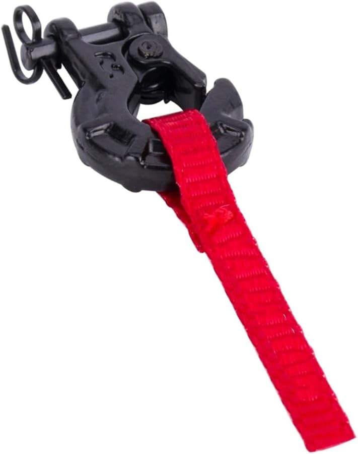 Red Metal Winch Hook With Strap For Axial SCX10 TRX4 TRX6 RC Crawler Car Upgrade Parts - Image 1