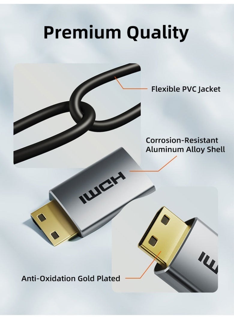 CABLETIME 8K60Hz Mini HDMI to HDMI cable Bi-Direction 10ft - Image 3