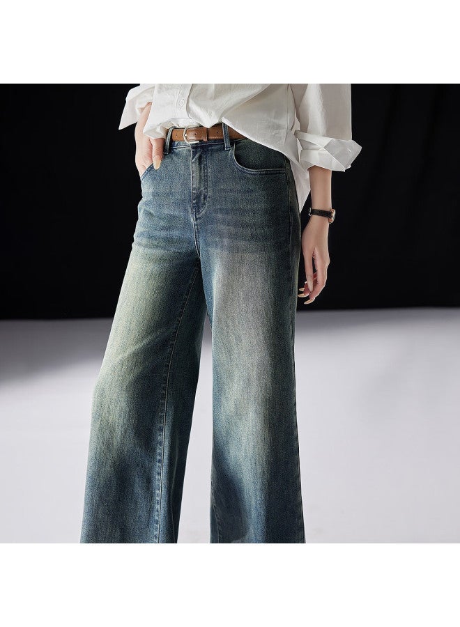 Dme [ziyou Dangli] Autumn Urban Street Retro Cat Whisker Flared Pants, Distressed Loose Women's Jeans - Image 5