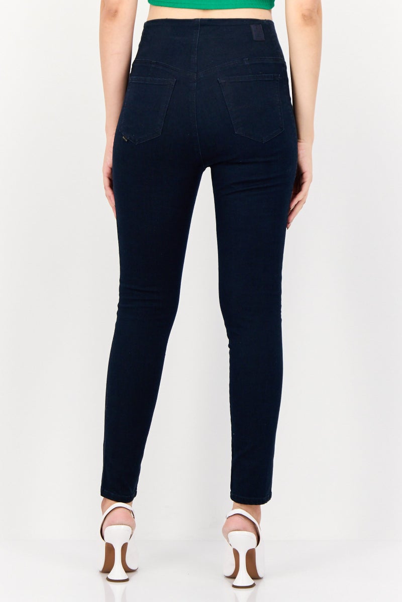 SALSA Women Regular Fit Solid  Jeans, Navy - Image 4