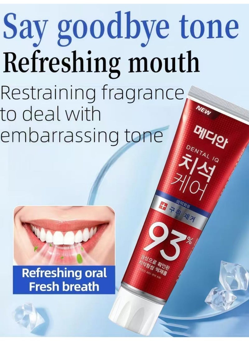 MEDIAN Dental IQ Tartar Care Toothpaste - 93% Tartar Control for Whitening Teeth & Plaque Removal, Enamel Safe, Fresh Mint Flavor, Korean Oral Care, 120g (4.23oz) - Image 4