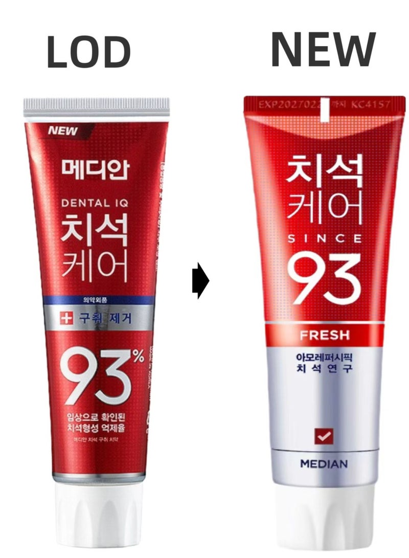 MEDIAN Dental IQ Tartar Care Toothpaste - 93% Tartar Control for Whitening Teeth & Plaque Removal, Enamel Safe, Fresh Mint Flavor, Korean Oral Care, 120g (4.23oz) - Image 5