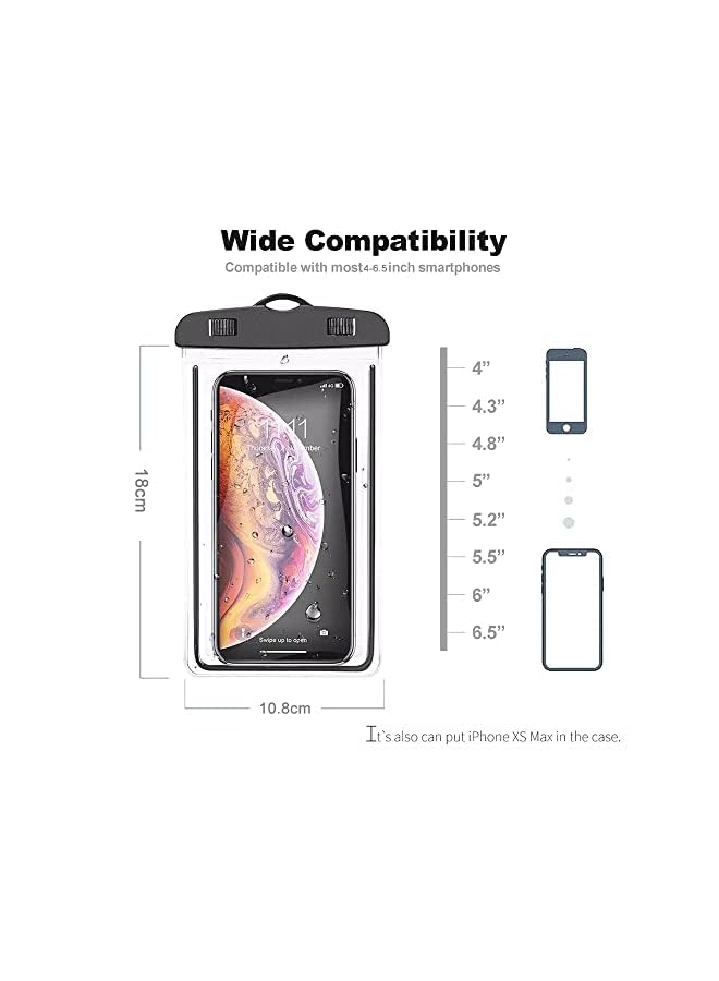 أكس سبرينج حقيبة هاتف مقاومة للماء 2 حزمة Ipx8 حافظة هاتف مقاومة للماء حافظة هاتف مقاومة للماء حقيبة جافة مع حبل ترقية حقيبة هاتف خلوي مقاومة للماء متوافقة مع آيفون وأندرويد - Image 4