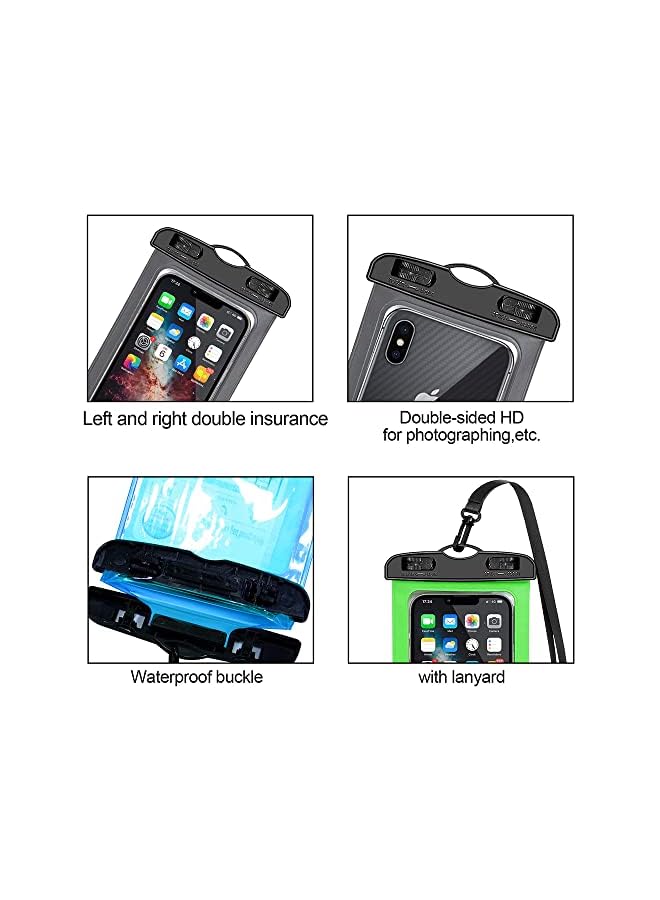 أكس سبرينج حقيبة هاتف مقاومة للماء 2 حزمة Ipx8 حافظة هاتف مقاومة للماء حافظة هاتف مقاومة للماء حقيبة جافة مع حبل ترقية حقيبة هاتف خلوي مقاومة للماء متوافقة مع آيفون وأندرويد - Image 5