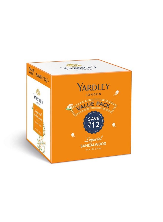 Yardley London Imperial Sandalwood Luxury Soap| Daily Bathing Soap For Women| Luxury Soap With Creamy Lather| 90% Naturally Derived| 100G Each (Pack Of 3) - Image 1