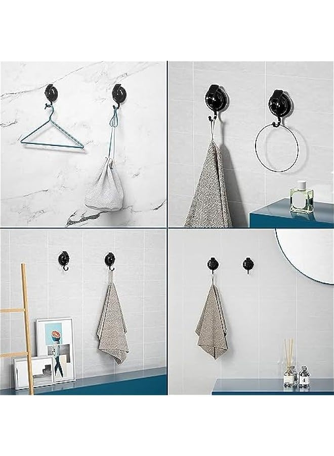 Suction Cup Hooks for Shower, Heavy Duty Vacuum Shower Hooks for Inside Shower, Matte Black-Plated Plished Super Suction for Kitchen Bathroom Restroom, 8 Pack - Image 3