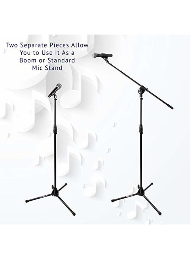 LyxPro Tripod Boom Floor Microphone Stand Adjustable Height, Foldable, Tilting and Rotating for Stage or Studio fits 3/8" and 5/8" mounts - Image 2
