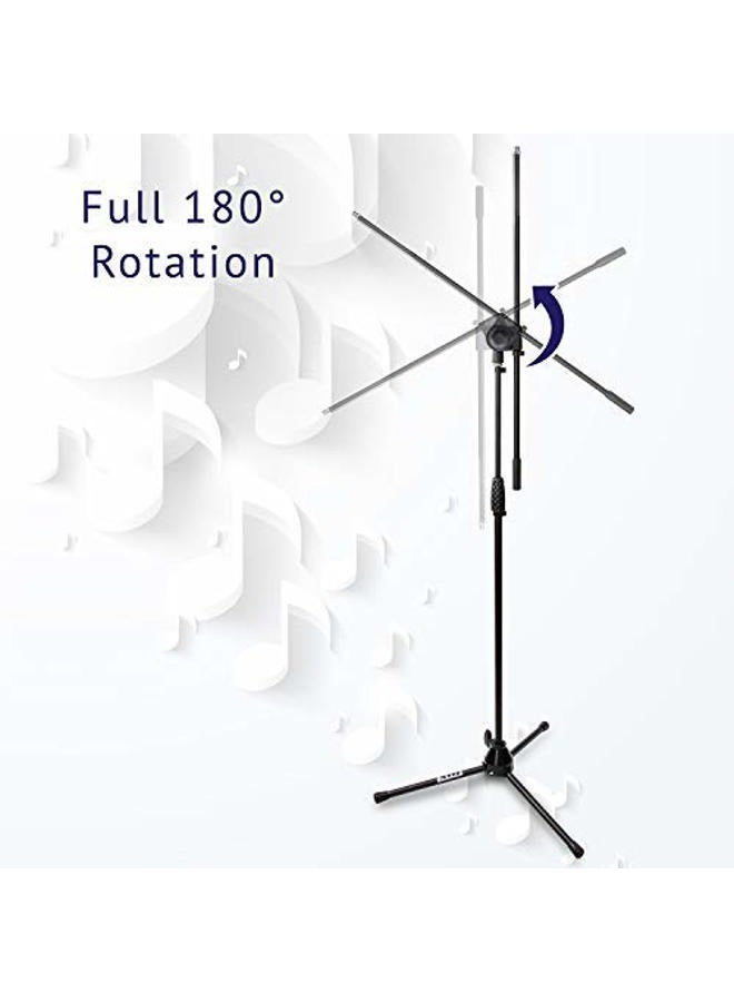 LyxPro Tripod Boom Floor Microphone Stand Adjustable Height, Foldable, Tilting and Rotating for Stage or Studio fits 3/8" and 5/8" mounts - Image 4
