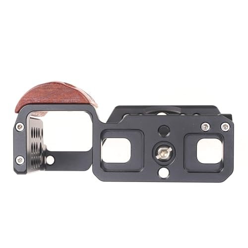Hersmay ZV-E10 Camera Cage with Wooden Side Handle Cage Rig for Sony ZV-E10 DSLR Camera Accessories Built-in Threaded Holes, Cold Shoe and Quick Release Plate fit Arca Type - Image 4