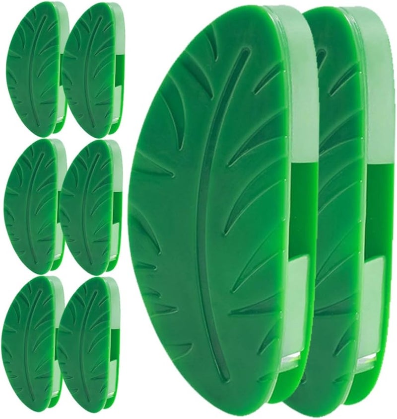 8 Pack Green Leaf Design Plant Wall Clips Hooks For Climbing Vines Garden Decoration Easy Install - Image 1