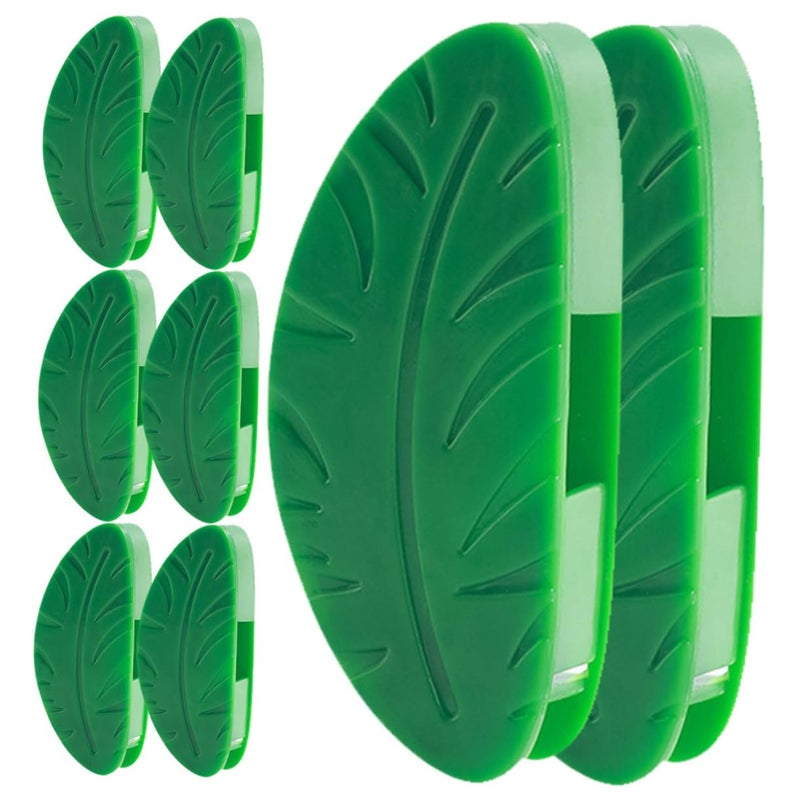 8 Pack Green Leaf Design Plant Wall Clips Hooks For Climbing Vines Garden Decoration Easy Install - Image 2