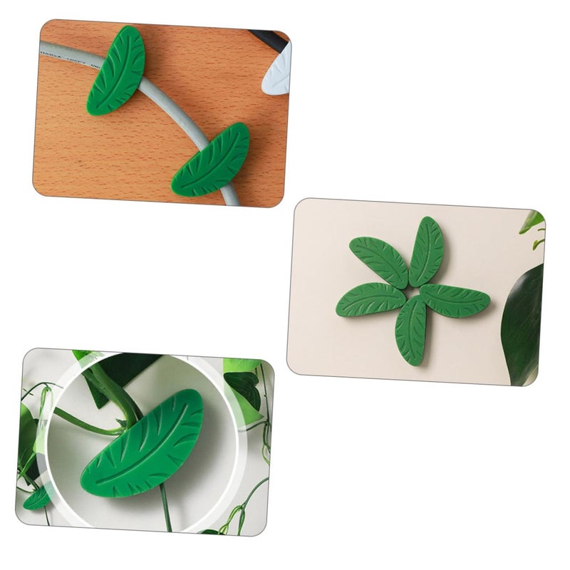 8 Pack Green Leaf Design Plant Wall Clips Hooks For Climbing Vines Garden Decoration Easy Install - Image 5