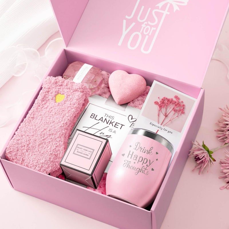 LE CADEAU Valentines Day Gifts for Her Wife Girlfriend Women, Self Care Get Well Soon Gifts, Luxury Rose Spa Bath Gift Basket - Unique Birthday Christmas Mothers Day for Mom Grandma Daughter - Image 2