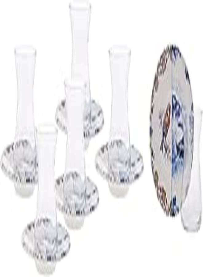 Karaca Leland Birdy Set Of 12Pcs (6 Estekana Cup with 6 Estekana saucers) 12.5 cm - Multicolor