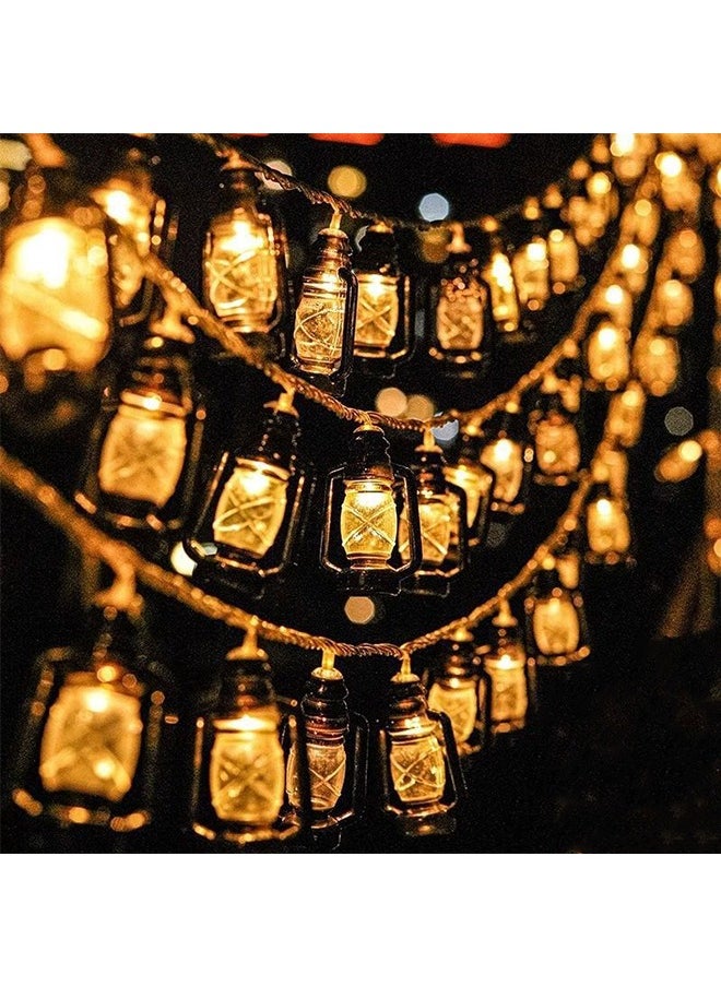 Yoawllty Ramadan Lights, Ramadan Decorations Lights, Ramadan Decorations for Home Indoor Outdoor Patio Garden Party Decor(9.8Ft 20 Mini Kerosene Bottle Shape Lights)  - Image 1